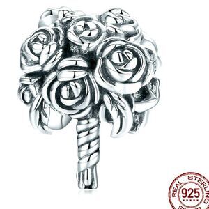 Womens BAMOER Solid 925 Bridal Bouquet European Charm